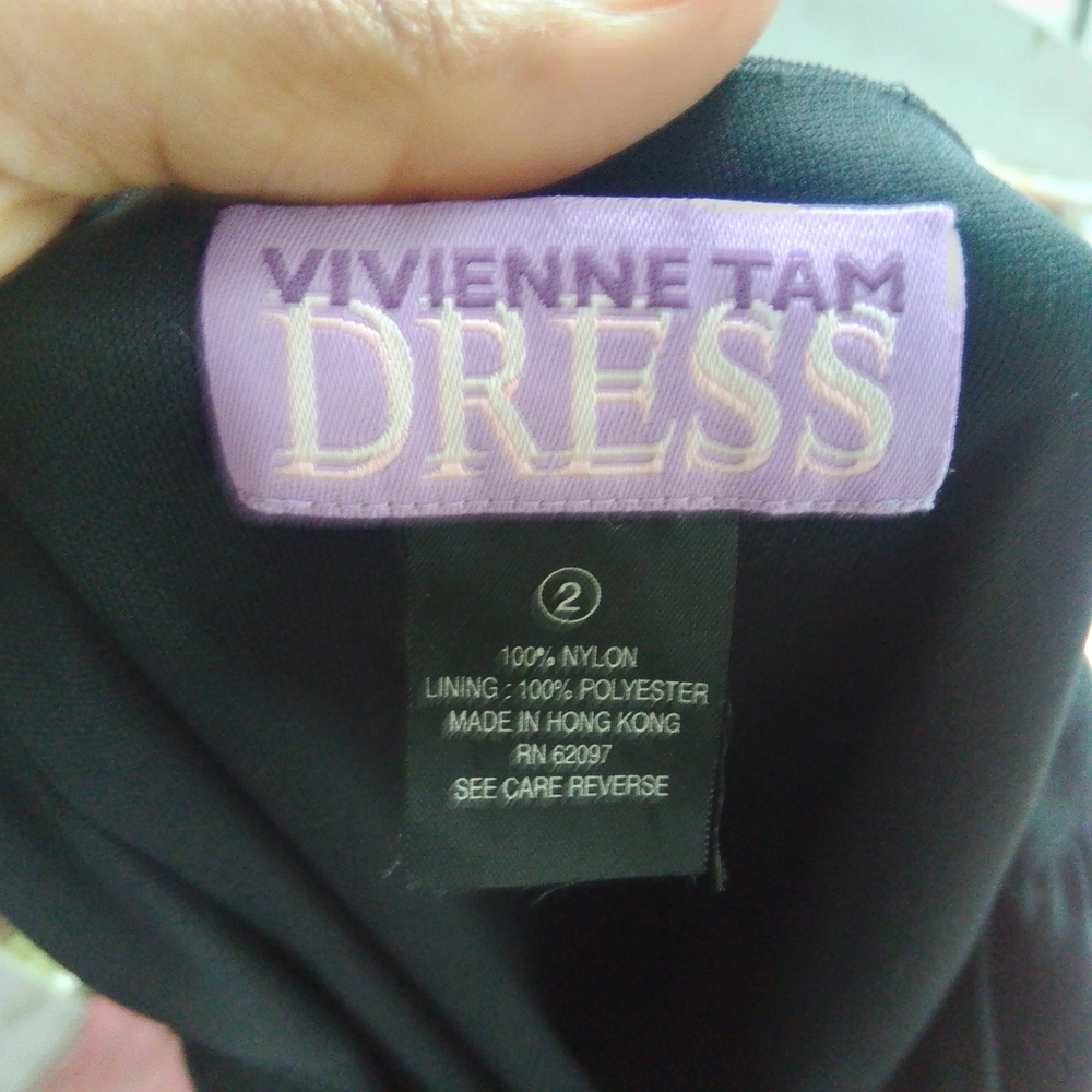 Vivienne Tam Empire Waist Babydoll Nylon Mesh Black Dress 2 - Picture 10 of 10